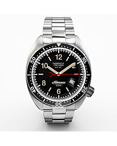 Men's 1973 SHARK Stainless Steel Black Dial Watch