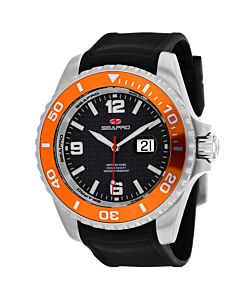 Men's Abyss 2000M Diver Watch Silicone Black Dial Watch