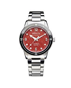 Men's Ac 14 Stainless Steel Red Dial Watch