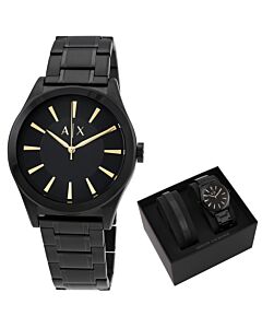Men's Active Stainless Steel Black Dial Watch