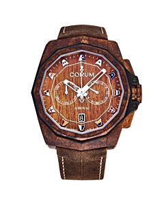 Men's Admirals Cup Chronograph Leather Brown Wood Dial Watch