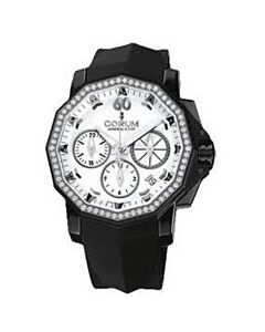 Men's Admiral's Cup Chronograph Leather White Dial Watch