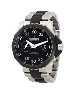 Men's Admirals Cup Stainless Steel and Rubber Black Dial Watch