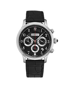 Men's Agathon Chronograph Leather Black Dial Watch