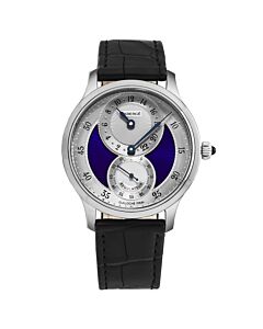 Men's Agathon Leather Silver-tone Dial Watch