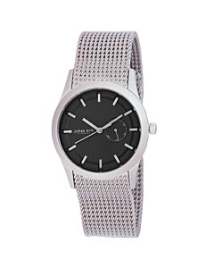 Men's Agerso Stainless Steel Black Dial Watch