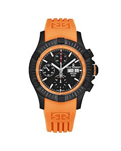 Men's Air speed Chronograph Rubber Black and Orange Dial Watch