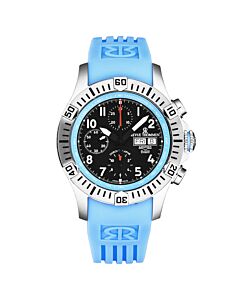 Men's Air speed Chronograph Rubber Blue and Black Dial Watch