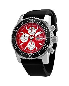 Men's Air Speed Chronograph Rubber Red Dial Watch