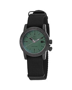 Men's Airman Contemporary Worldtimer Nylon Dark Green Dial Watch