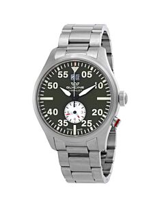 Men's Airpilot Dual Time Stainless Steel Green Dial Watch