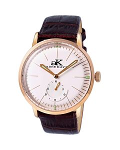 Men's AKJ9044 Genuine Leather White Dial Watch