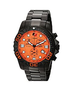 Men's Akron Chronograph Stainless Steel Orange Dial Watch