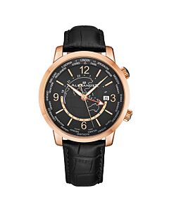 Men's Alexander 2 Genuine Leather Black Dial Watch