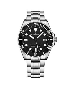 Men's Alexander 2 Stainless Steel Black Dial Watch