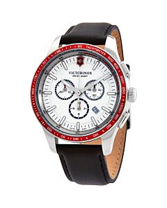 Men's Alliance Sport Chronograph Leather White Dial Watch