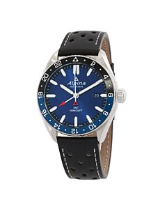 Men's Alpiner Leather Blue Dial Watch