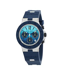 Men's Aluminium Chronograph Rubber Blue Dial Watch