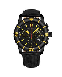 Men's Aquadiver Chronograph Leather Black Dial Watch