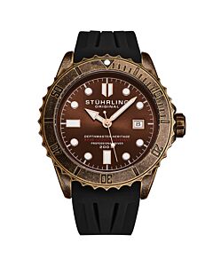 Men's Aquadiver Rubber Brown Dial Watch