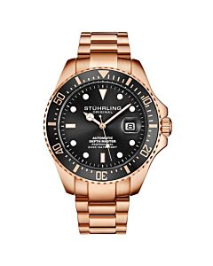 Men's Aquadiver Stainless Steel Black Dial Watch