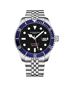 Men's Aquadiver Stainless Steel Black Dial Watch