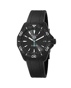 Men's Aquaracer Rubber Black Dial Watch