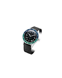 Men's Aquascaphe GMT Leather Black Dial Watch