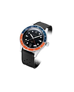 Men's Aquascaphe Gmt Leather Black Dial Watch