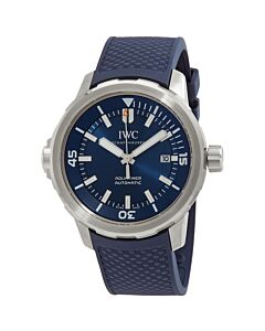 Men's Aquatimer Rubber Blue Dial Watch