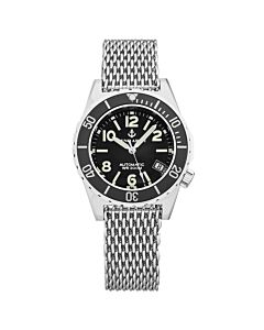 Men's Army diver Stainless Steel Mesh Black Dial Watch