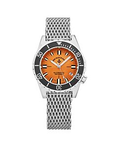 Men's Army Diver Stainless Steel Mesh Orange Dial Watch