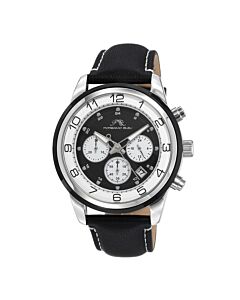 Men's Arthur Chronograph Genuine Leather Black Dial Watch
