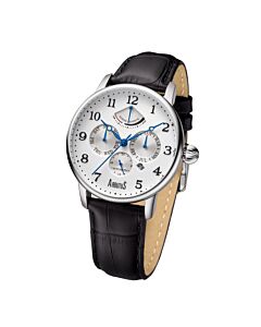 Men's Automatic Genuine Leather White Dial Watch