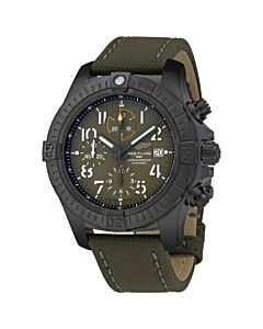 Men's Avenger Night Mission Chronograph Leather Khaki Green Dial Watch