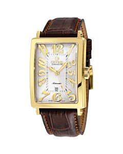 Men's Avenue of Americas Genuine Leather White Dial Watch