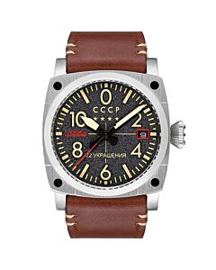 Men's Aviation Gurevich Leather Black Dial Watch
