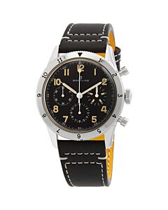 Men's Aviator 8 Chronograph Leather Black Dial Watch