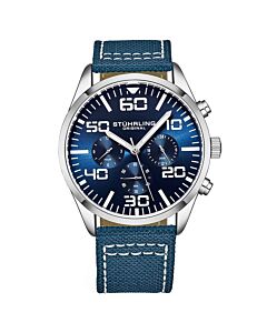 Men's Aviator Chronograph Nylon Blue Dial Watch