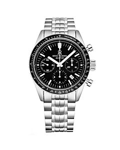 Men's Aviator Chronograph Stainless Steel Black Dial Watch