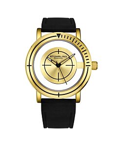 Mens-Aviator-Silicone-Gold-tone-Dial-Watch