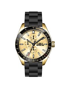 Men's Aviator Silicone Gold Dial Watch