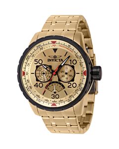 Men's Aviator Stainless Steel Gold-tone Dial Watch