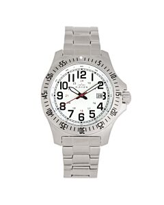Men's Aviator Stainless Steel White Dial Watch