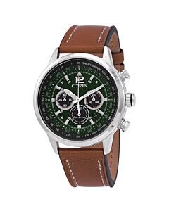 Men's Avion Chronograph Leather Green Dial Watch