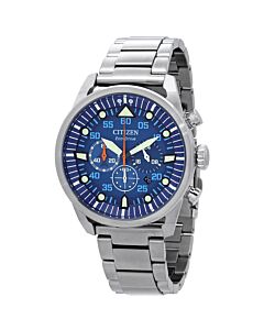 Men's Avion Chronograph Stainless Steel Blue Dial Watch