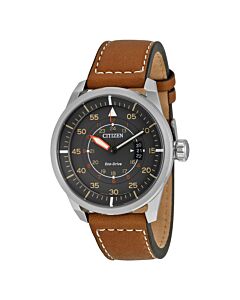 Men's Avion Leather Dark Grey Dial Watch