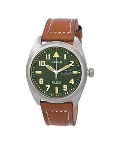 Men's Avion Leather Green Dial Watch