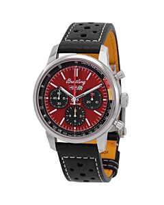 Men's B01 Chronograph Leather Red Dial Watch