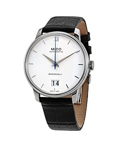 Men's Baroncelli III Leather White Dial Watch